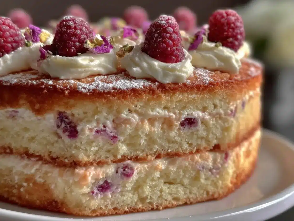 Rosewater Raspberry Ombre Chiffon Cake preparation steps