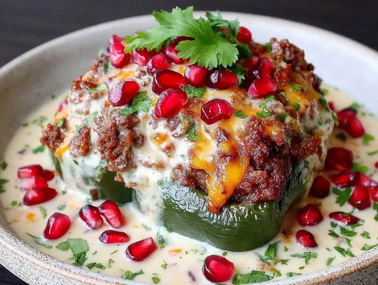 Savory Creamy Chiles en Nogada Style Stuffed Pepper preparation steps