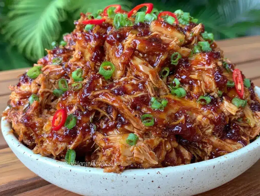 slow cooker hawaiian bbq chicken - featured image