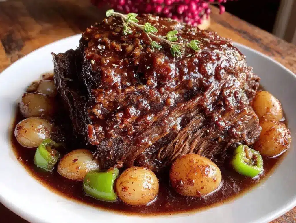 slow cooker Mississippi pot roast recipe - featured image