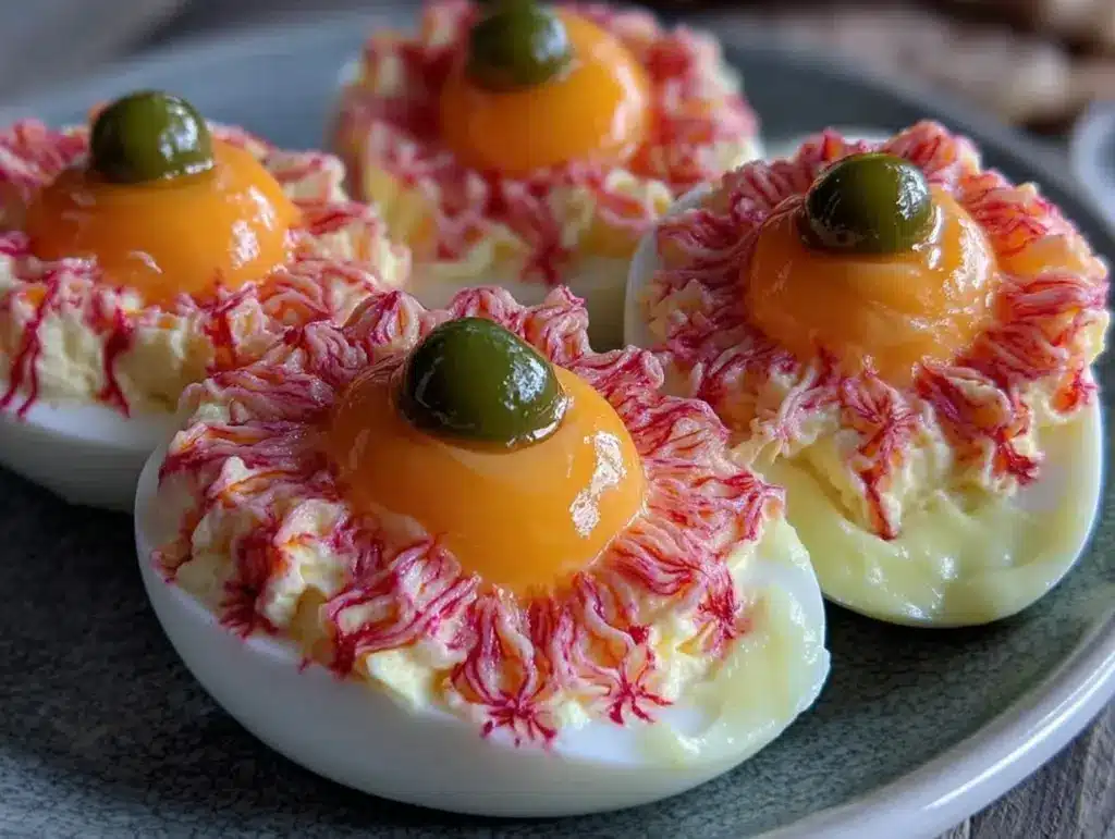 spooky eyeball deviled eggs - featured image