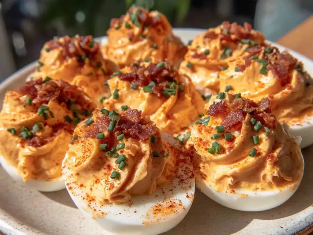 sriracha bacon deviled eggs - featured image
