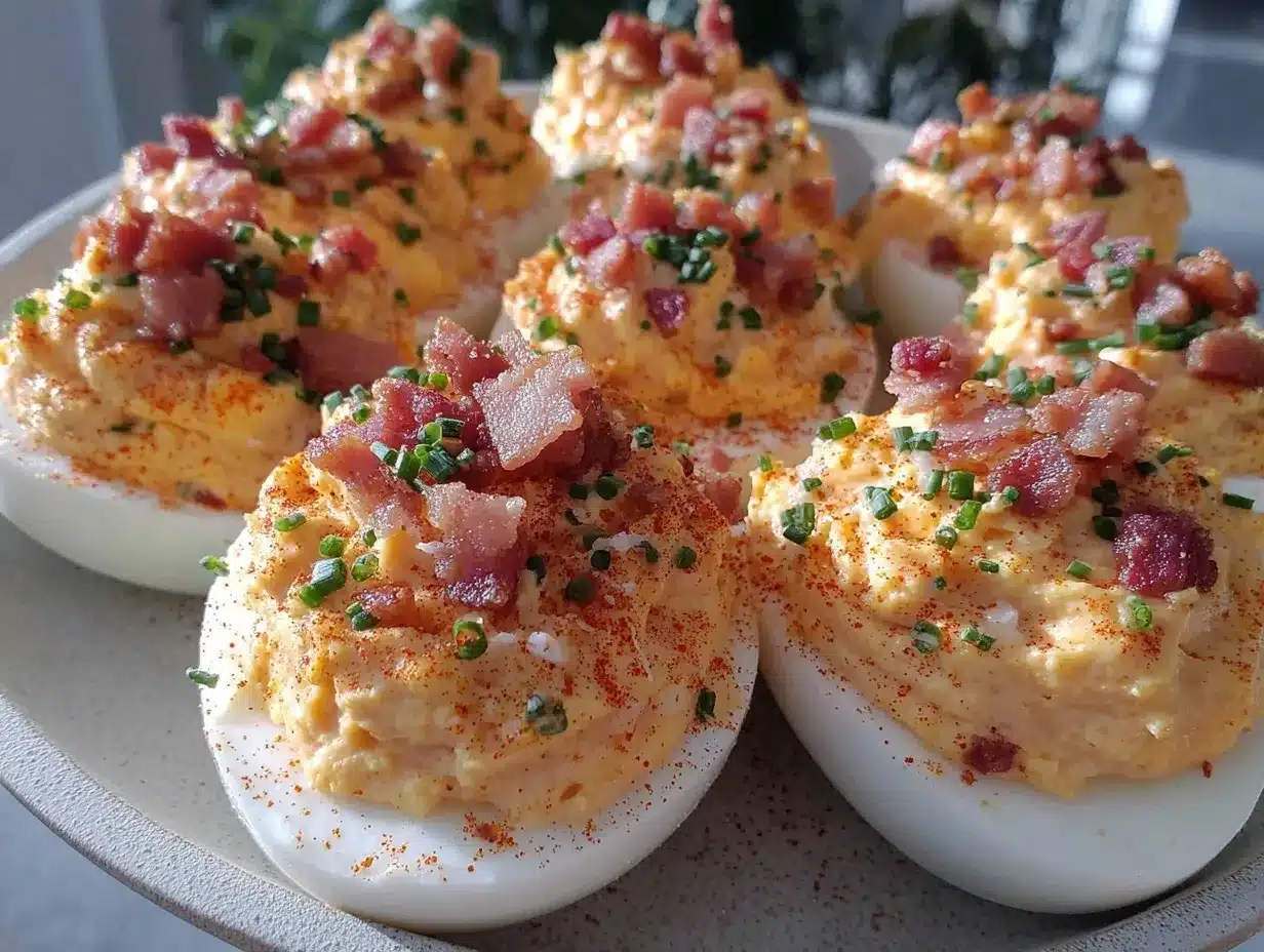 sriracha bacon deviled eggs preparation steps