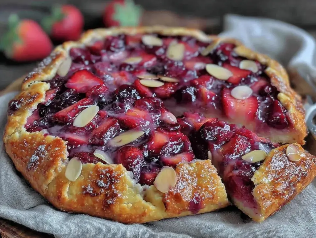 strawberry rhubarb galette - featured image