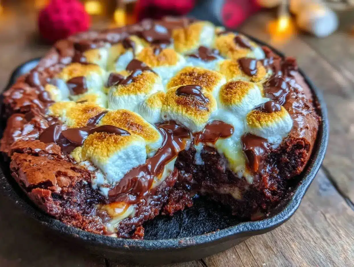 Ultimate Gooey S’mores Skillet Brownie preparation steps