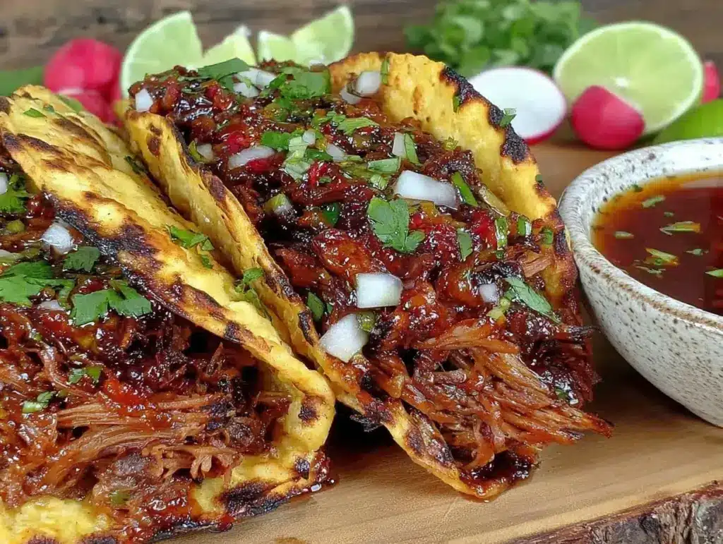 vegan birria-style jackfruit tacos - featured image