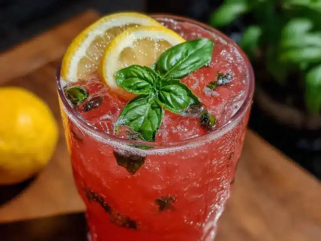 watermelon basil lemonade - featured image