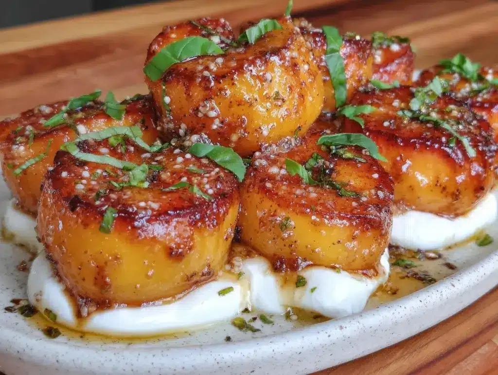 balsamic roasted peaches - featured image