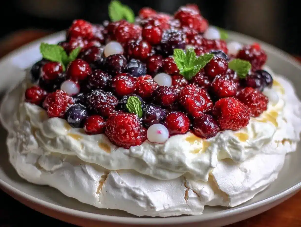 berry mascarpone pavlova preparation steps