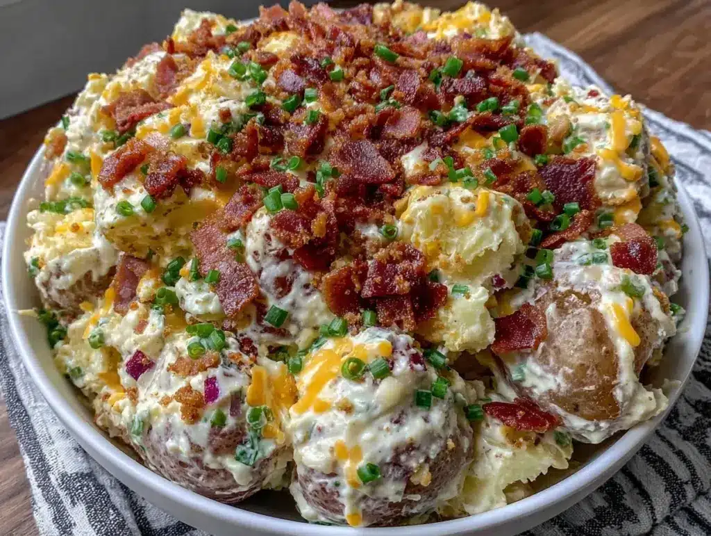 creamy loaded potato salad - featured image