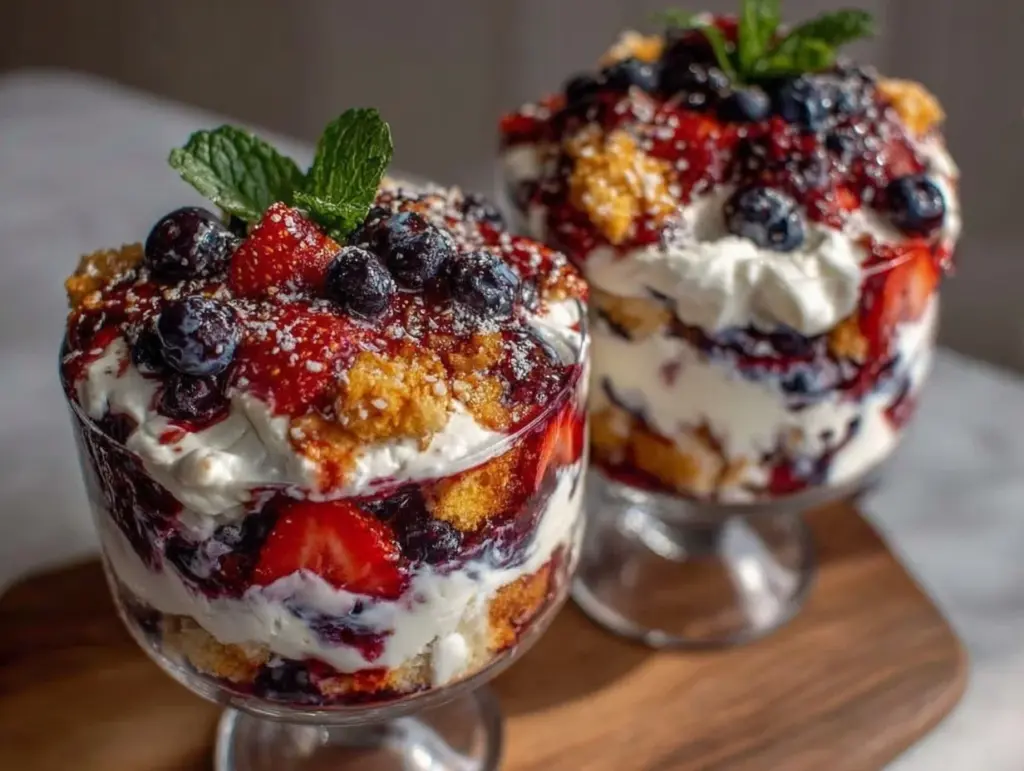 creamy star-spangled berry trifle - featured image
