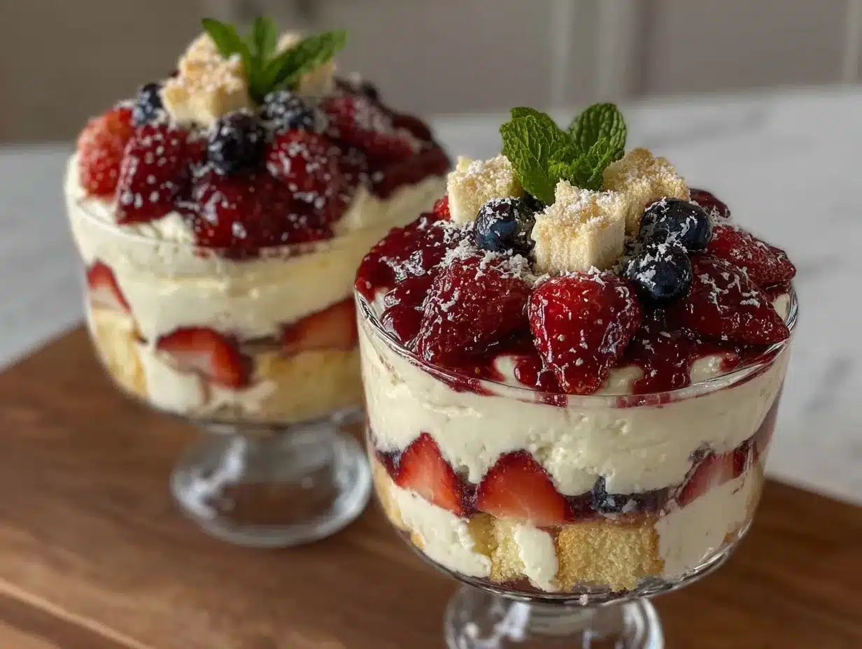 creamy star-spangled berry trifle preparation steps