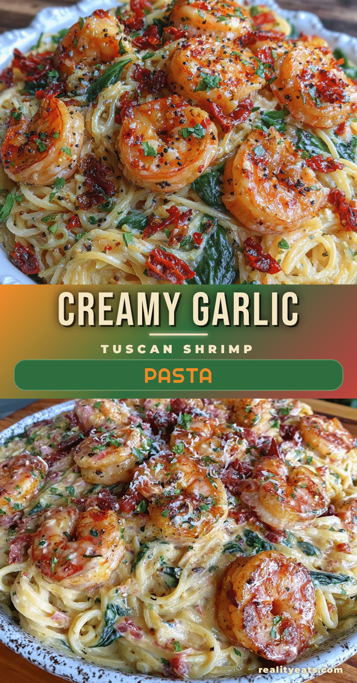 creamy tuscan garlic shrimp pasta recipe