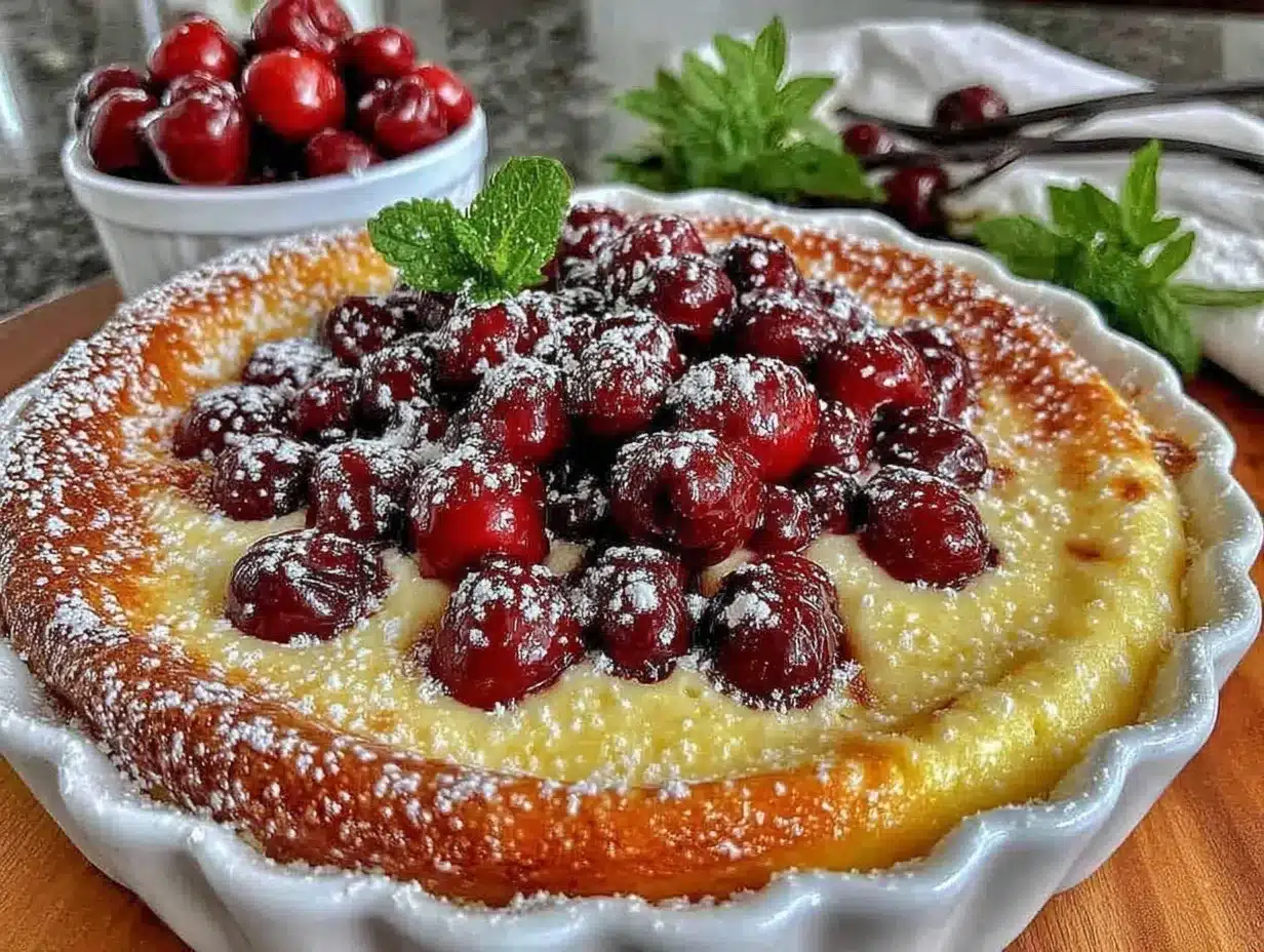easy creamy fresh cherry clafoutis preparation steps
