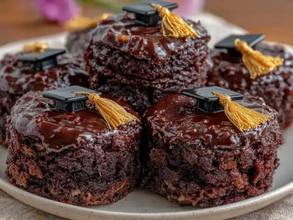 graduation cap brownie bites - featured image