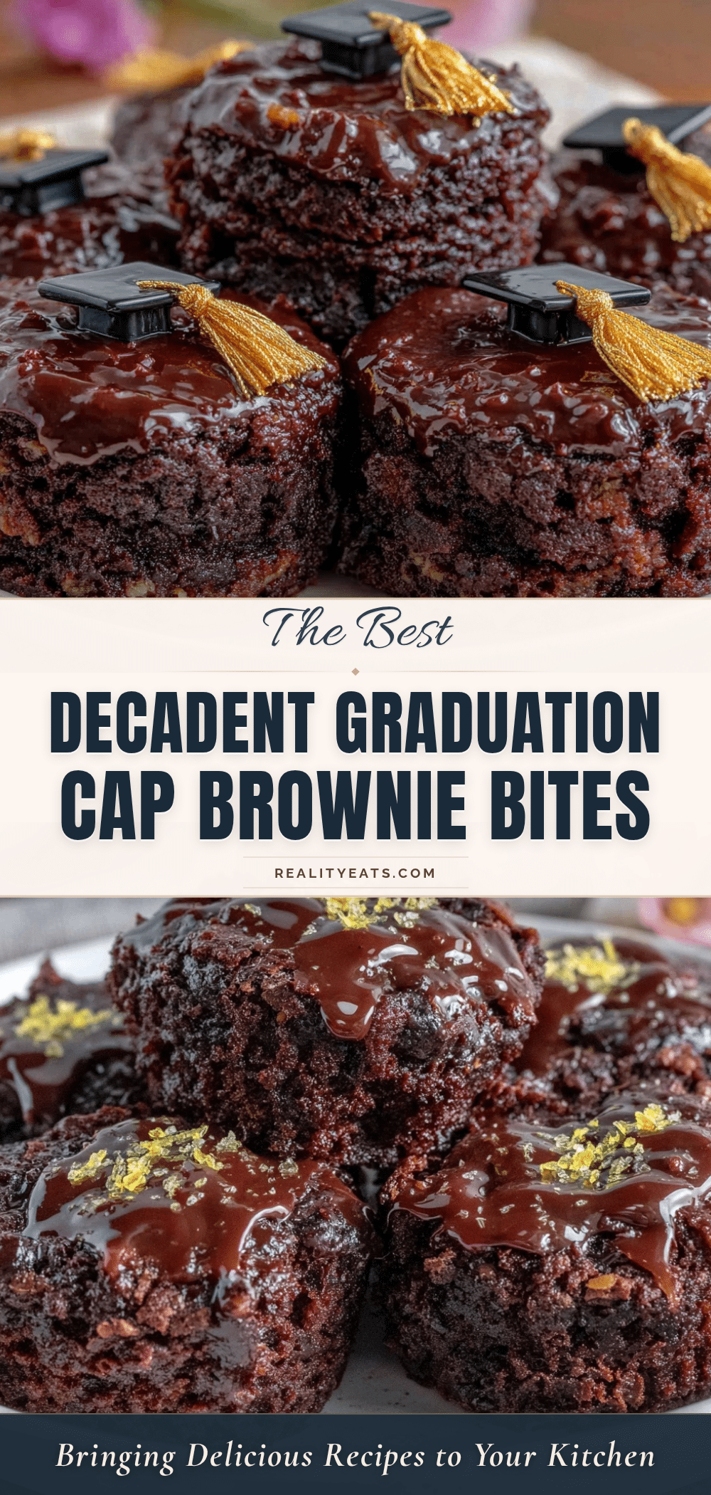 graduation cap brownie bites recipe