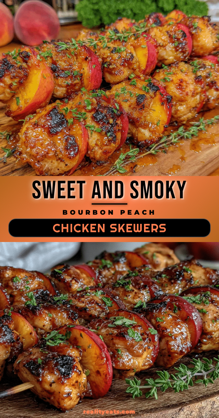 grilled bourbon peach chicken skewers recipe