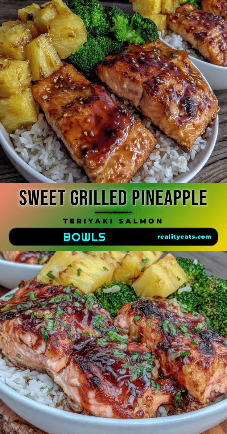 grilled pineapple teriyaki salmon bowls recipe