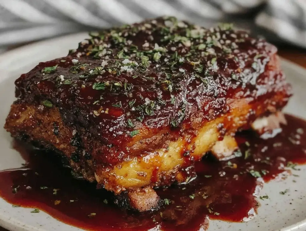 honey bbq glazed pork ribs - featured image