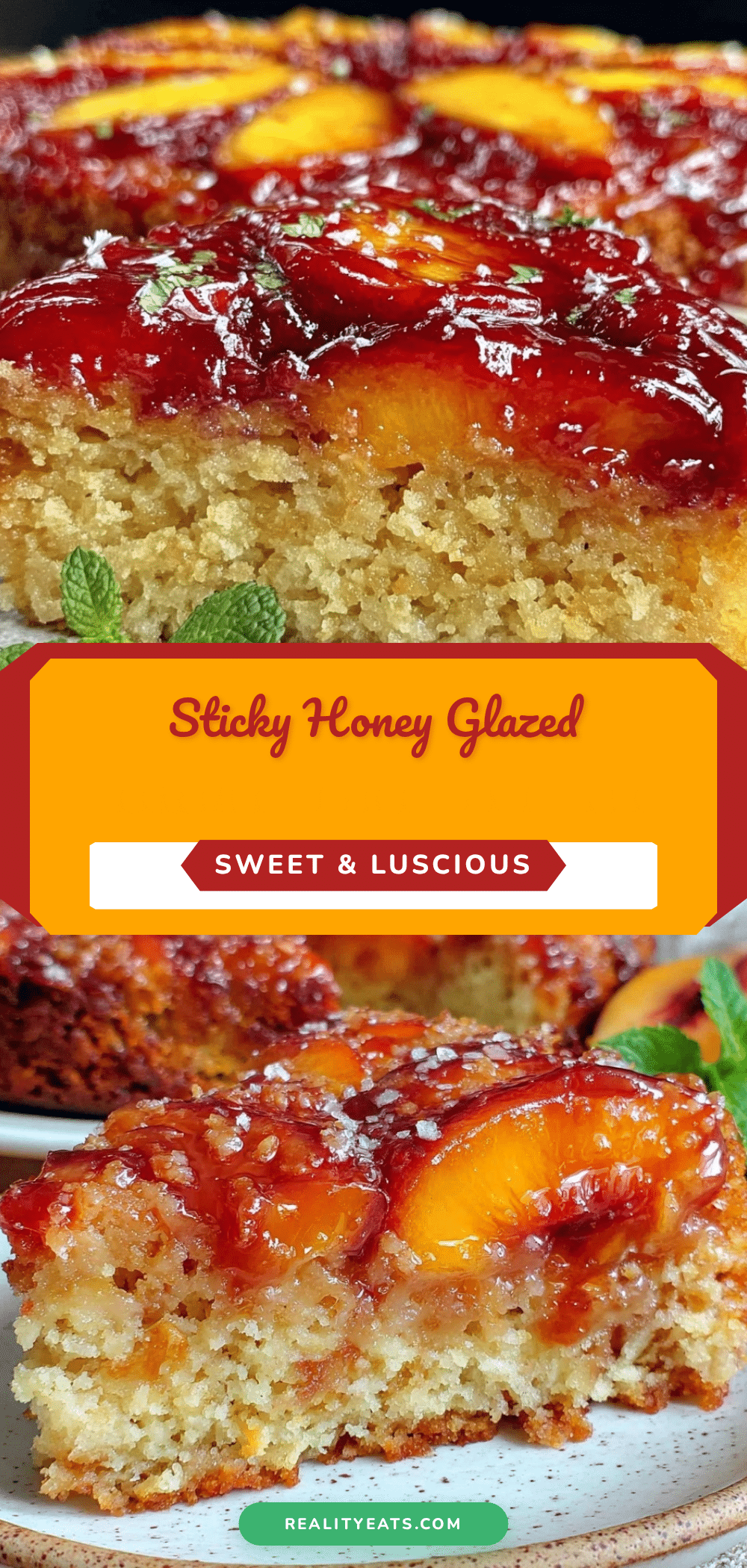 honey glazed nectarine upside down cake recipe