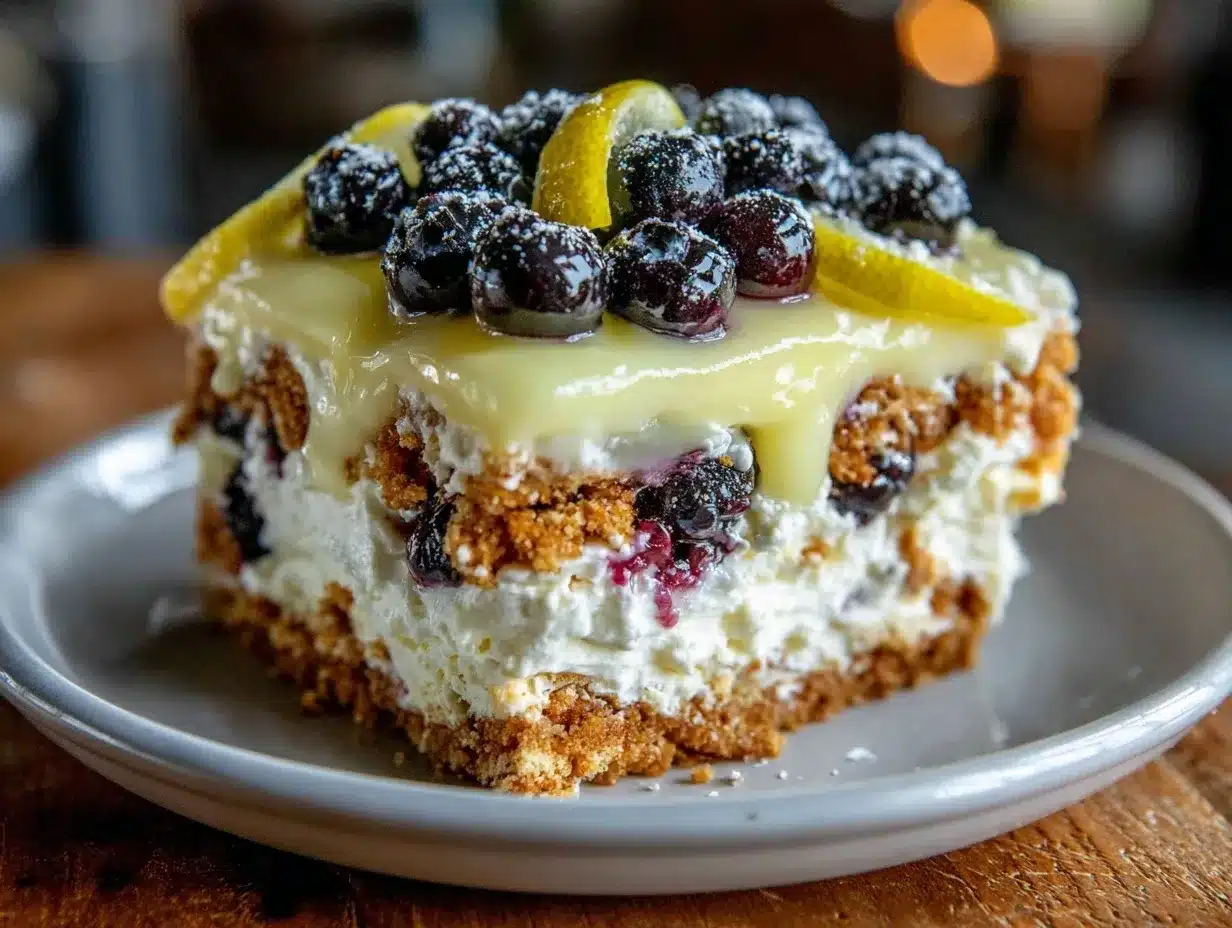 no bake lemon blueberry icebox cake preparation steps