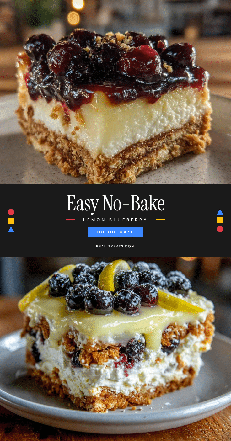 no bake lemon blueberry icebox cake recipe
