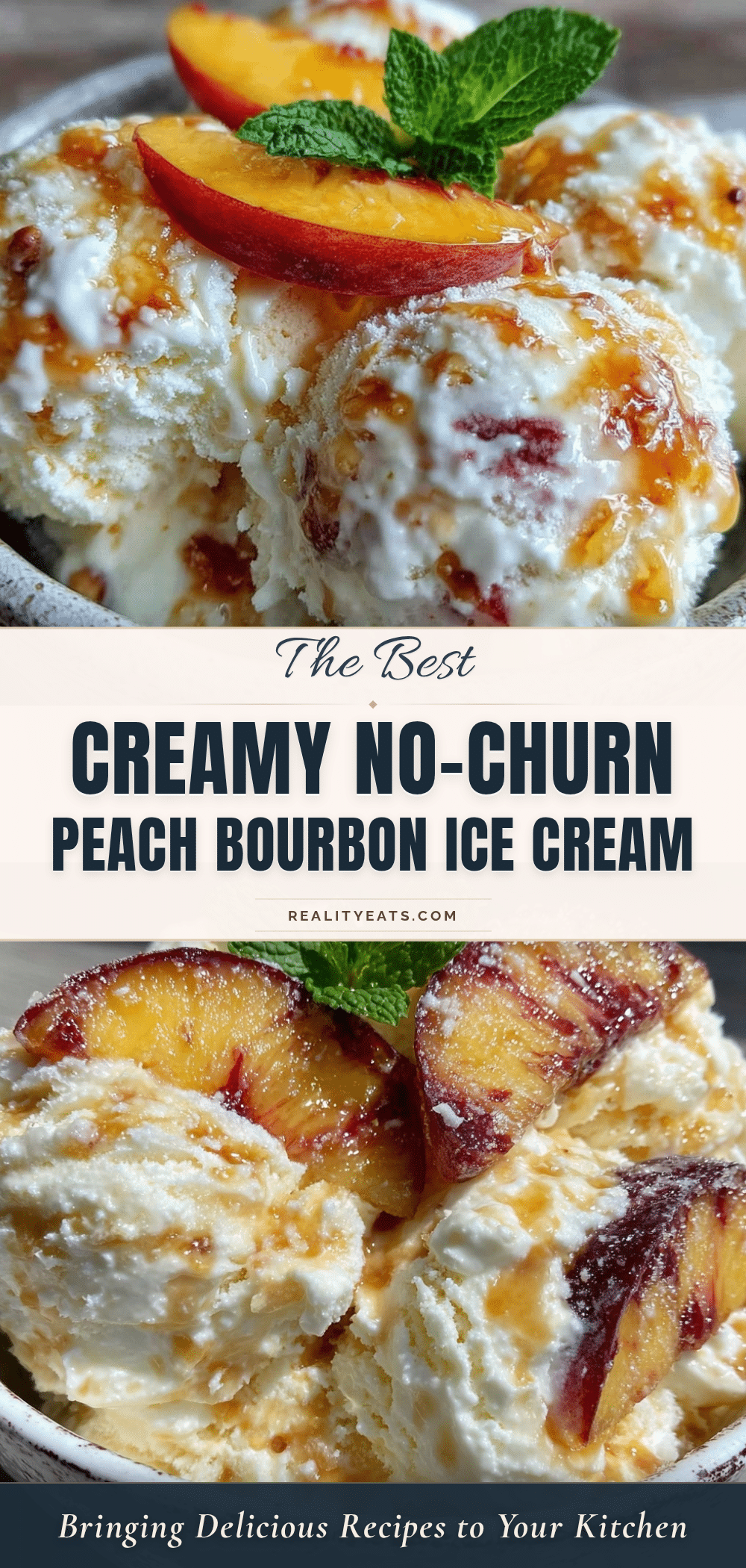 no-churn peach bourbon ice cream recipe