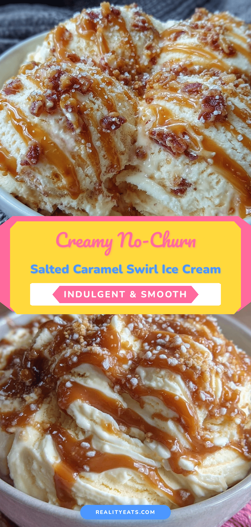 no-churn salted caramel swirl ice cream recipe