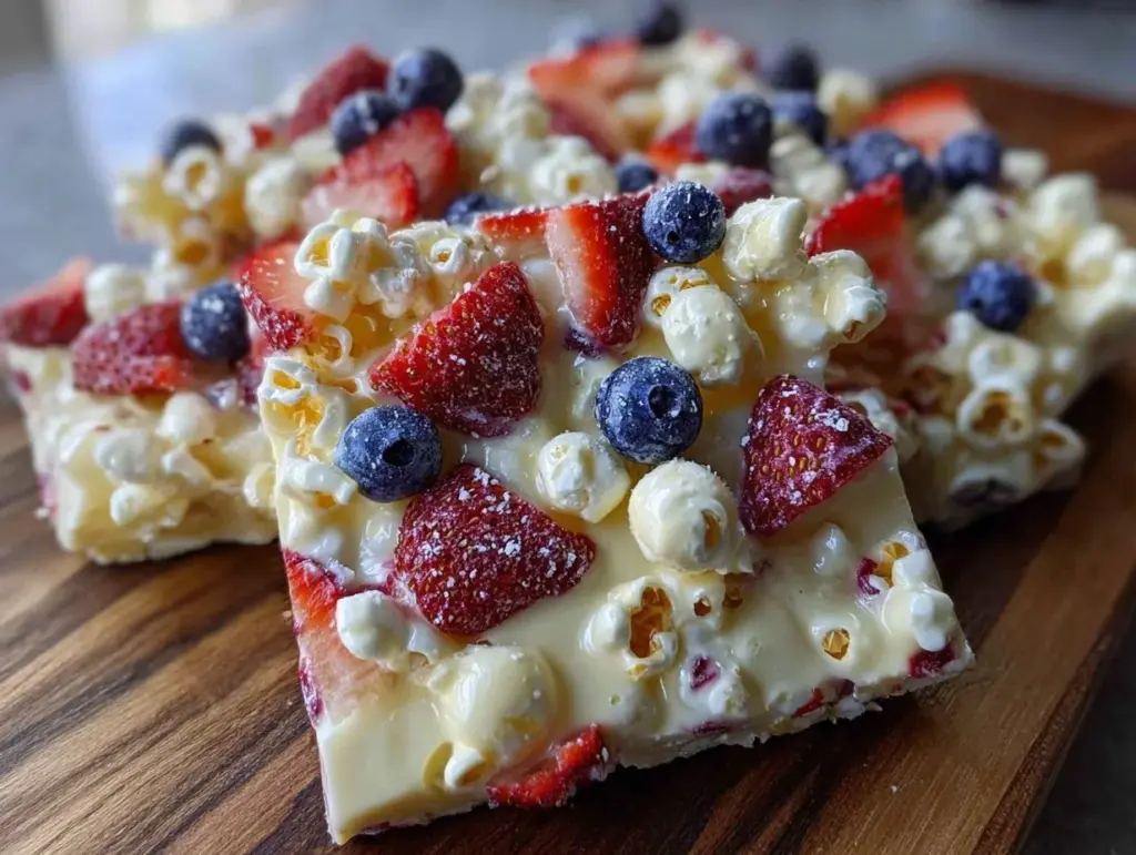 patriotic popcorn bark - featured image