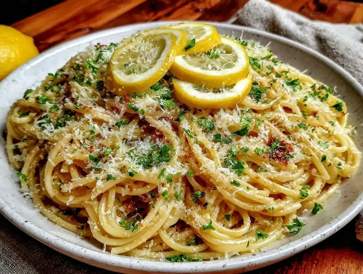 quick creamy lemon parmesan spaghetti preparation steps