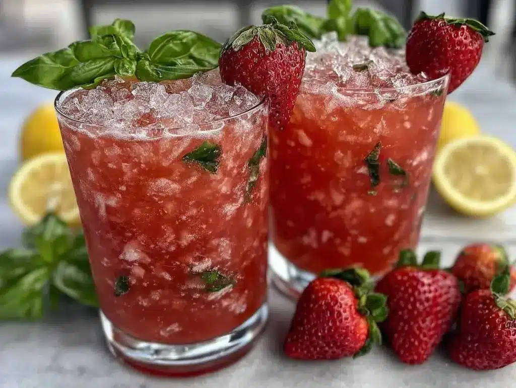 Refreshing Strawberry Basil Smash Mocktail - featured image
