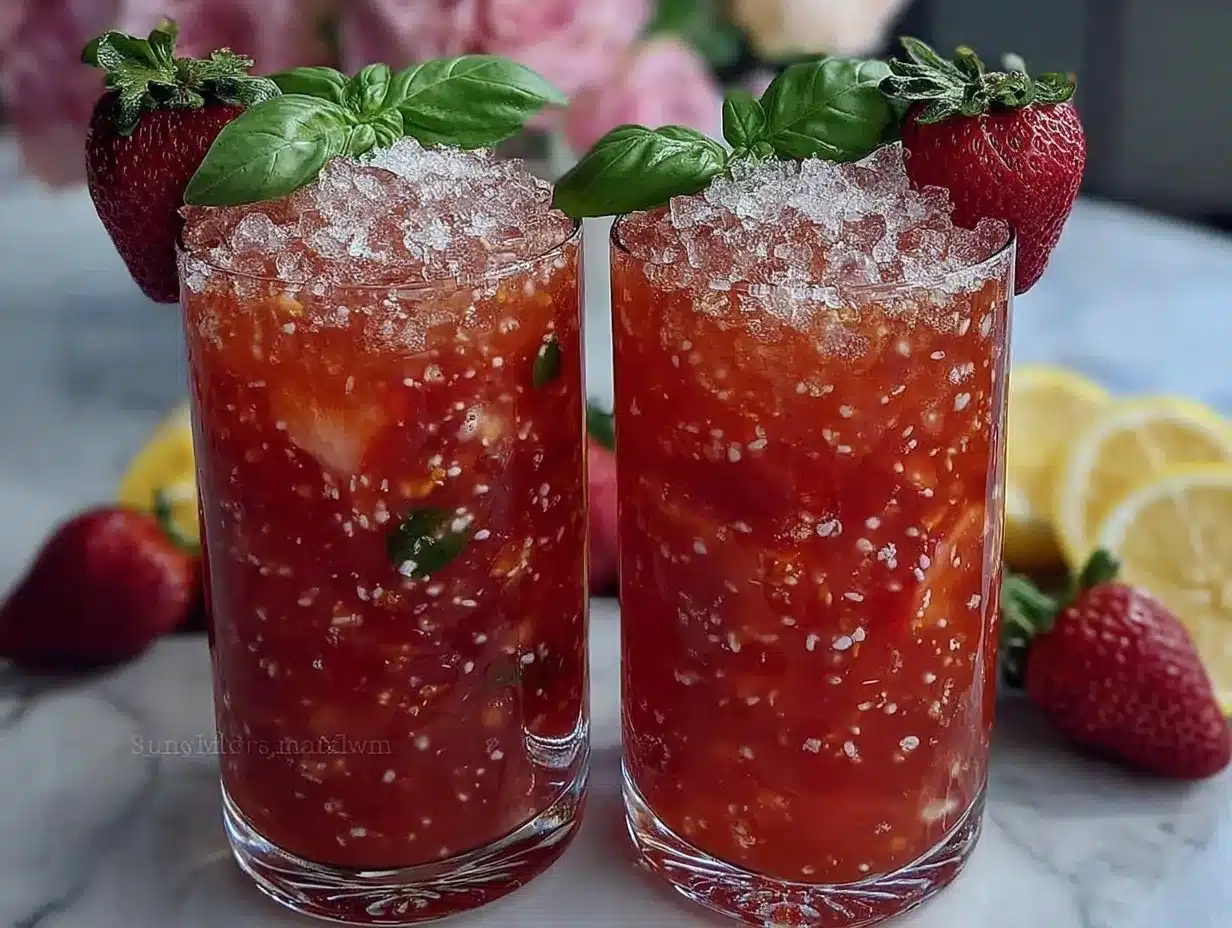 Refreshing Strawberry Basil Smash Mocktail preparation steps