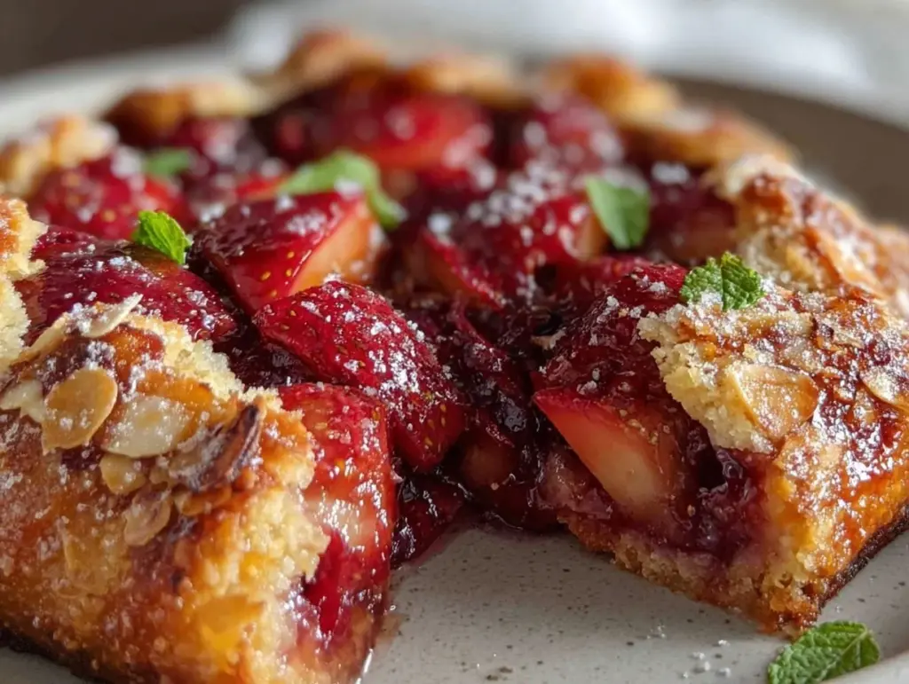 roasted strawberry rhubarb galette - featured image