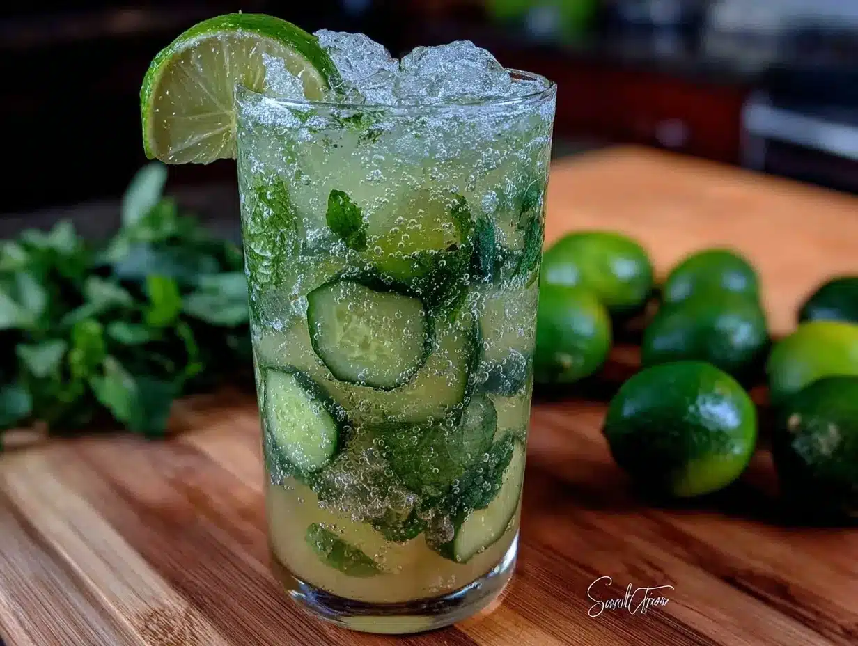 sparkling cucumber mint limeade preparation steps