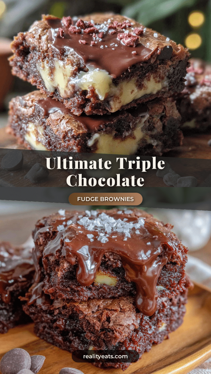 triple chocolate fudge brownies recipe