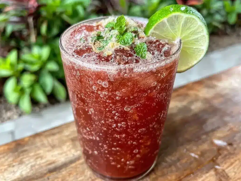 watermelon ginger fizz mocktail - featured image