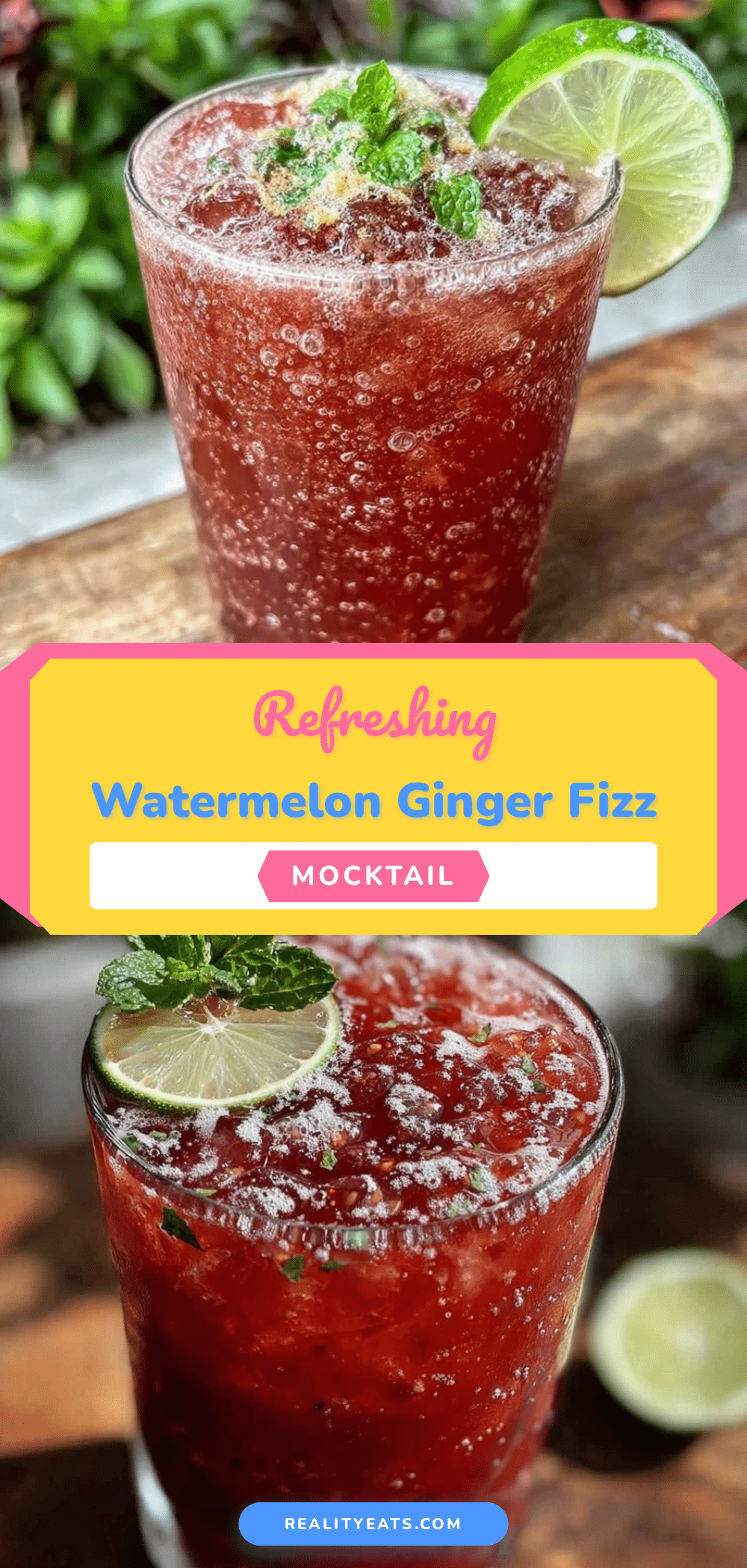 watermelon ginger fizz mocktail recipe
