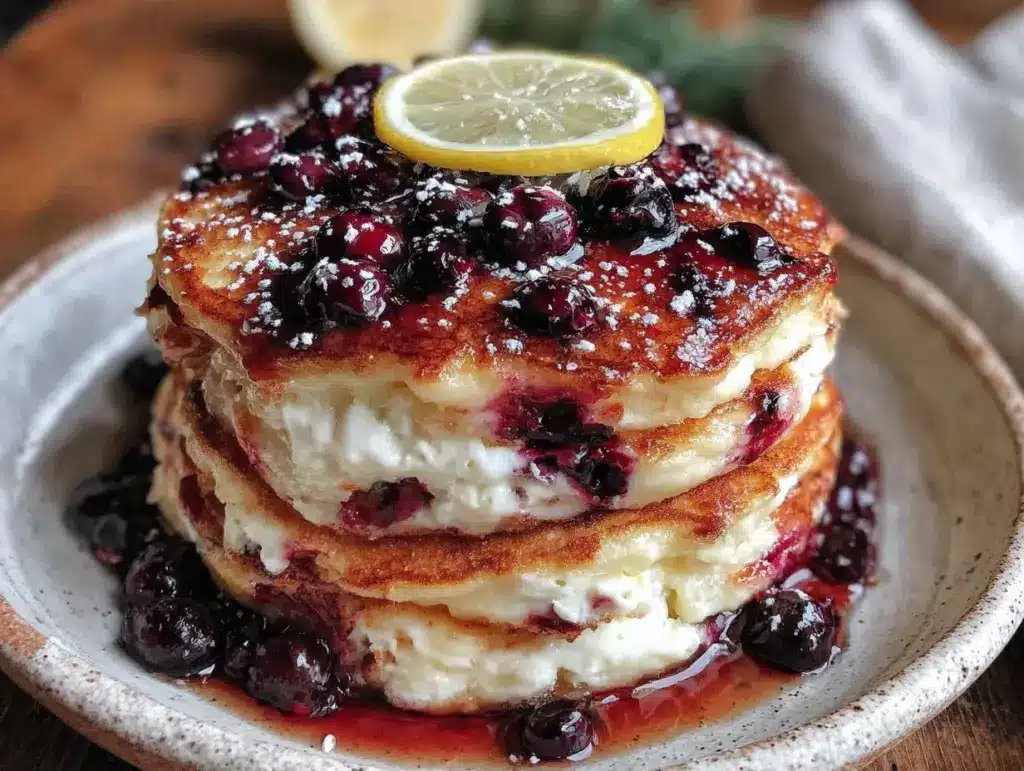 blueberry lemon ricotta pancakes - featured image