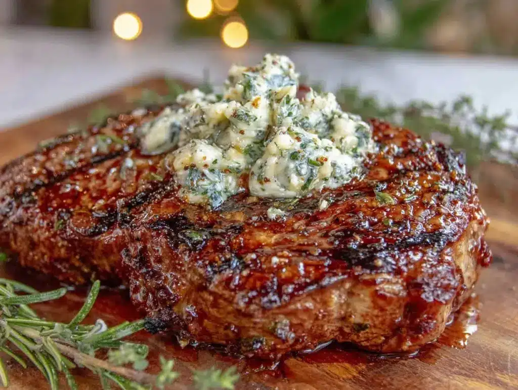 bourbon-glazed grilled ribeye steak - featured image