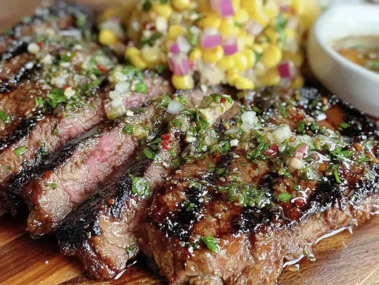 chimichurri grilled flank steak preparation steps
