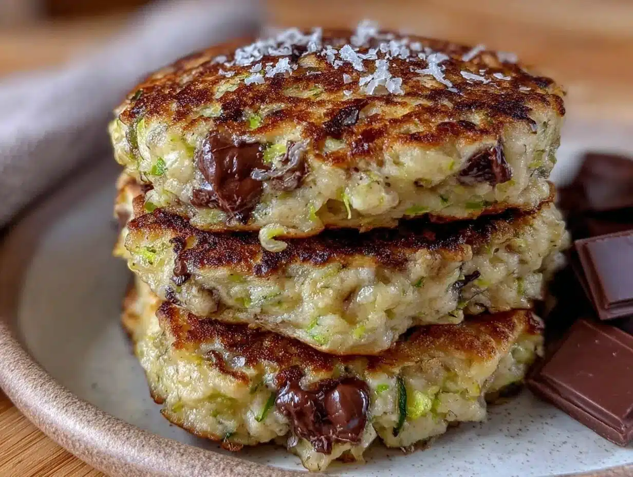 chocolate chip zucchini oat pancakes preparation steps