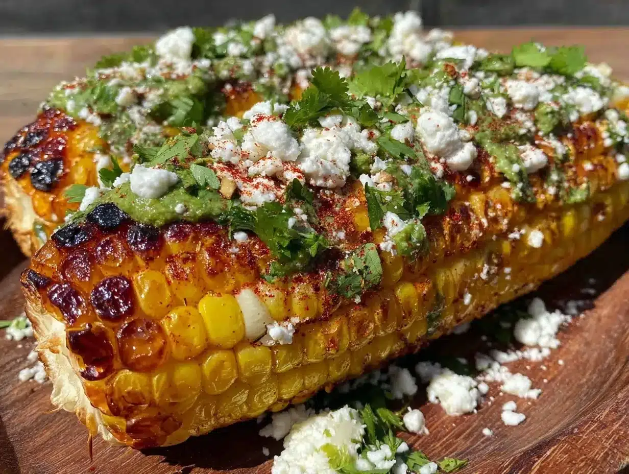 creamy elote-style grilled corn on the cob preparation steps