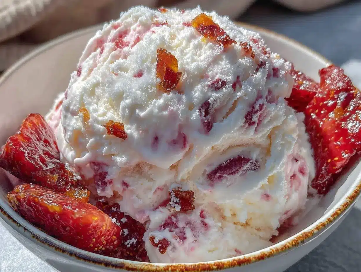 creamy no-churn roasted strawberry ice cream preparation steps
