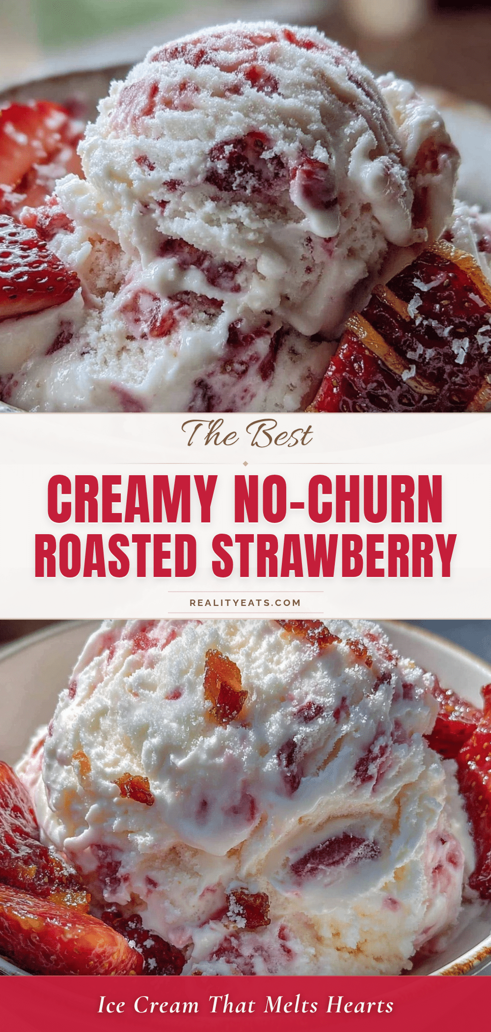 creamy no-churn roasted strawberry ice cream recipe