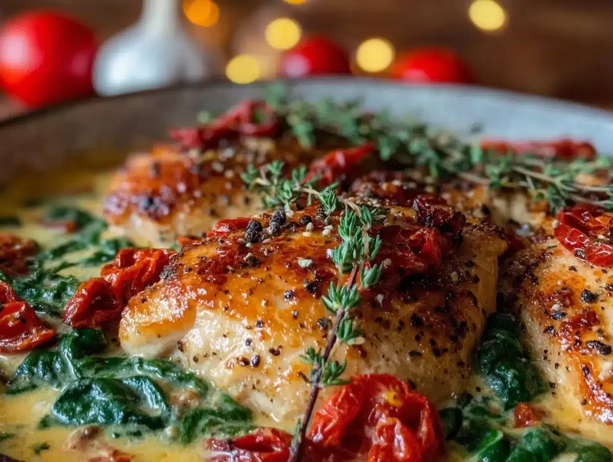 creamy one-pot Tuscan chicken preparation steps