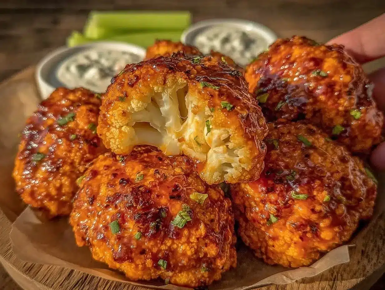 crispy baked buffalo cauliflower wings preparation steps
