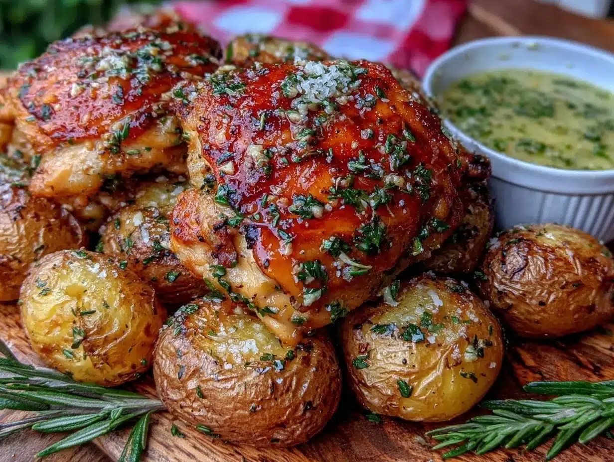 crispy garlic butter chicken thighs preparation steps