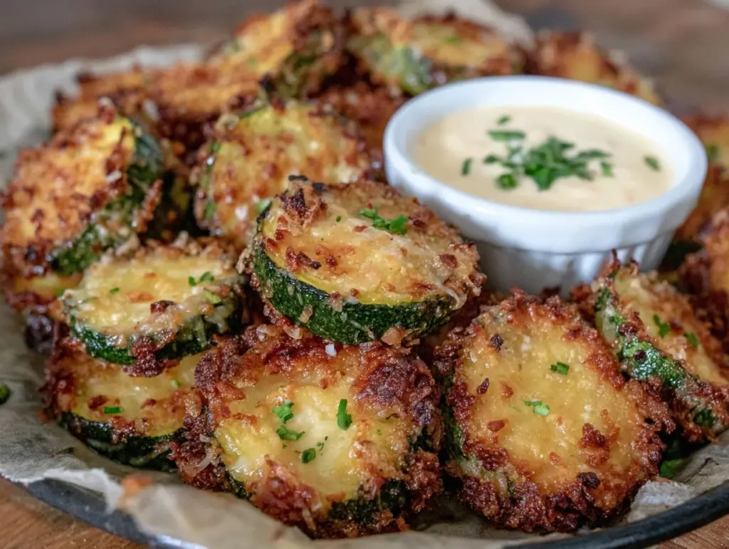 crispy parmesan zucchini coins - featured image