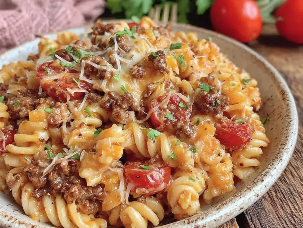 Easy Cheesy One-Pot Cheeseburger Pasta - featured image