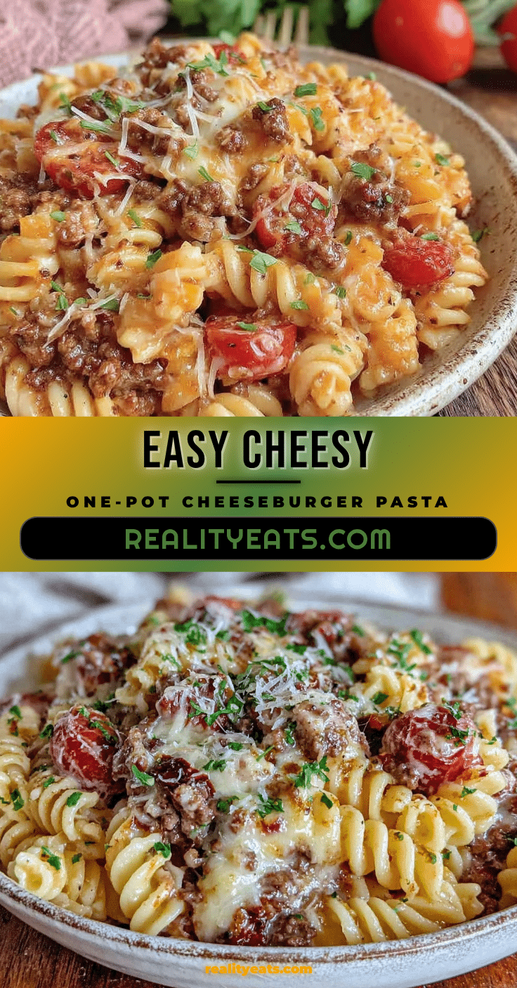 Easy Cheesy One-Pot Cheeseburger Pasta recipe